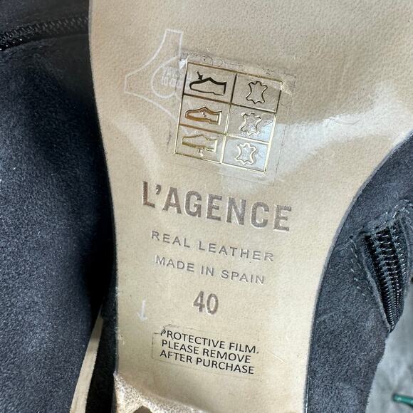 L’agence NWOB Jeanne Suede Bootie Charcoal Size 40 (US 10) Pointed Toe Boots - Picture 8 of 8